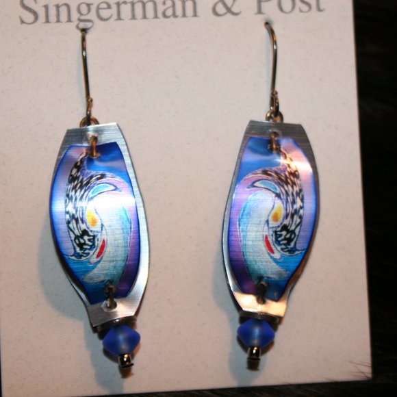 Singerman & Post Drop Earrings - Blue (NWT) - Picture 4 of 7